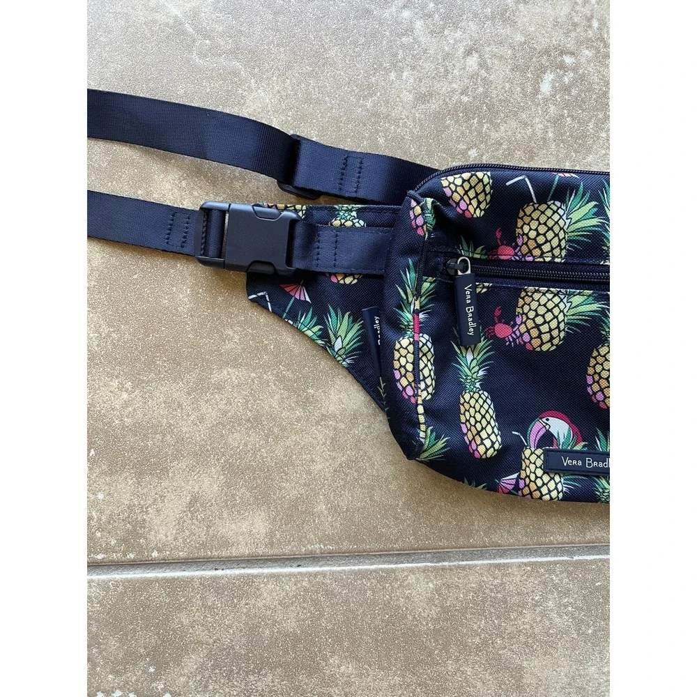 VERA BRADLEY Lighten Up Belt Bag Toucan Party Pineapples Navy Fanny Pack Travel - Picture 12 of 12